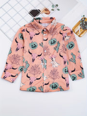 Boys Bull Cactus Striped Short Sleeve Button Down Shirt Casual Summer Clothes
