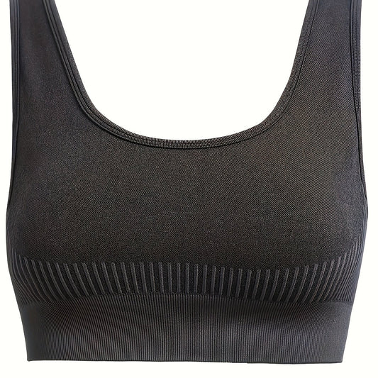  Sports Bra Women's Plus Striped Shockproof Seamless Padded