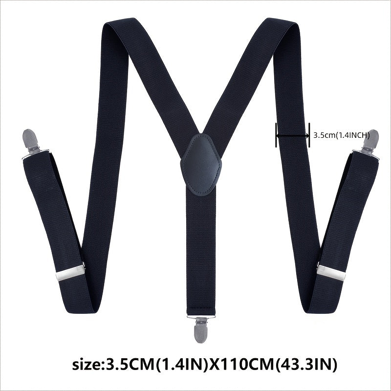 Men's Y Suspenders 3 Clip Elastic