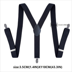 Men's Y Suspenders 3 Clip Elastic