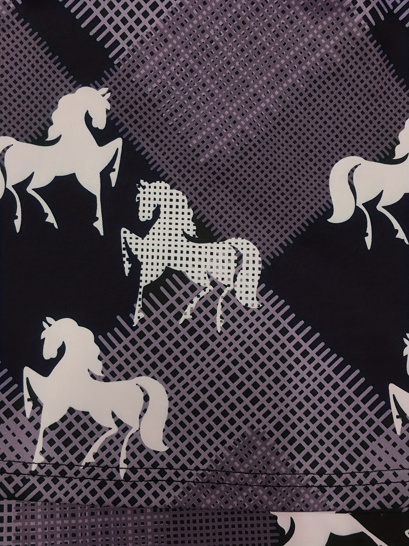  Women's Allover Horse Print High Rise Flared Leg Trousers