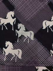  Women's Allover Horse Print High Rise Flared Leg Trousers