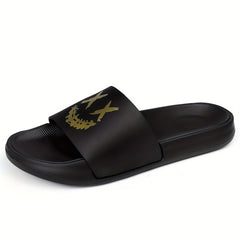 Men's Cartoon Smile Slip On Slides Soft Sole Slippers