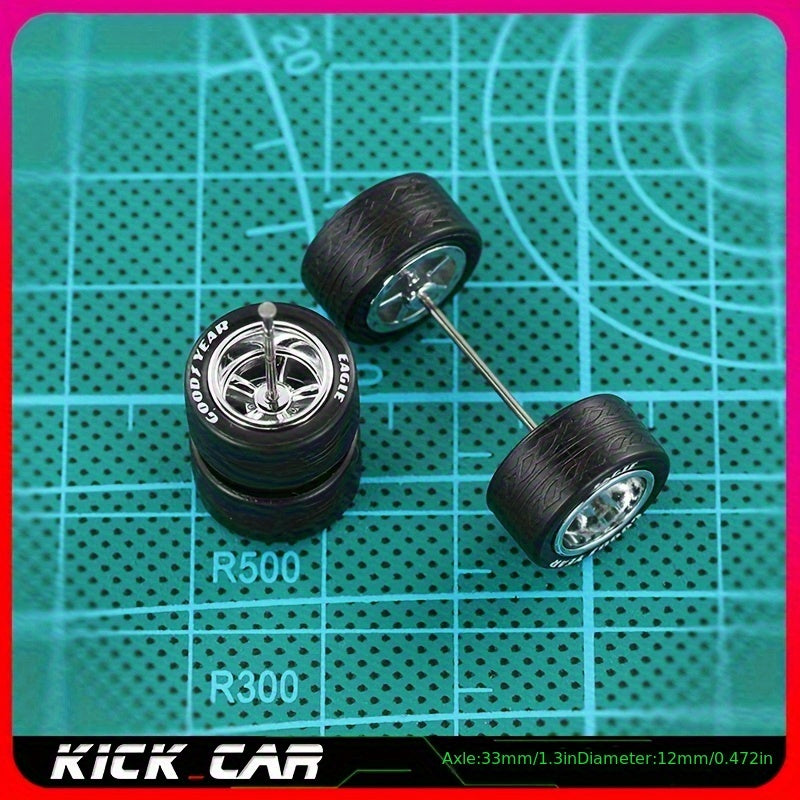1:64 Scale Modified Silver Series Wheel Hub with Rubber Tire
