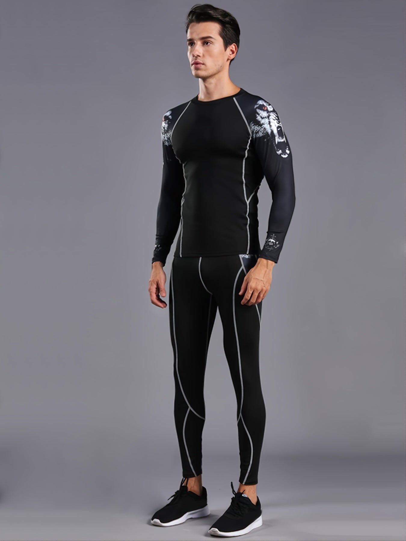 Men's Thermal Compression Set for Fitness Running Skiing