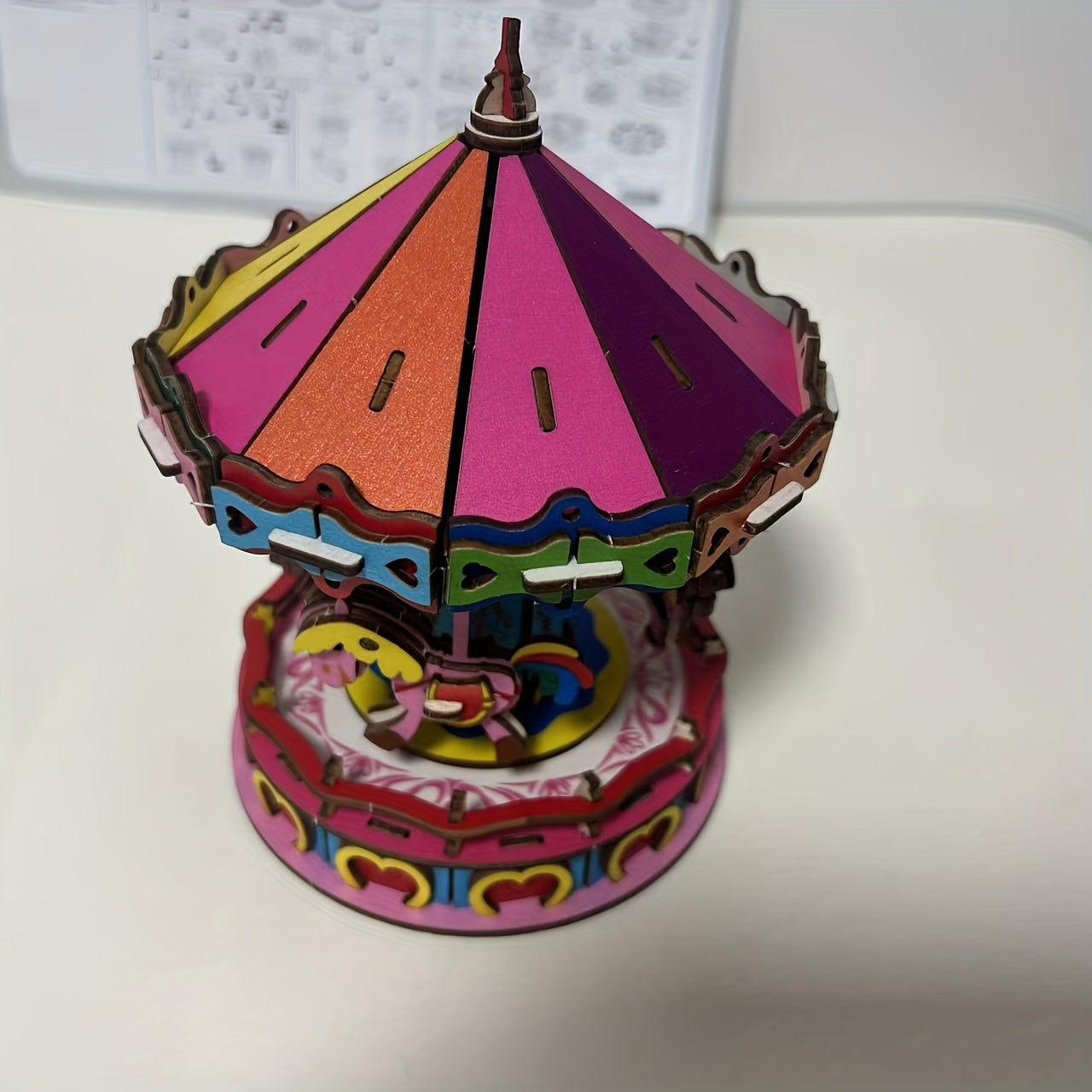Colorful 3D Ferris Wheel Wooden Puzzle Kit 177 Small Parts Home Decor Gift