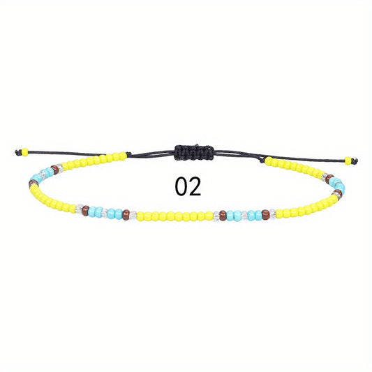 Colorful Beaded Anklet for Women - Summer Beach Style