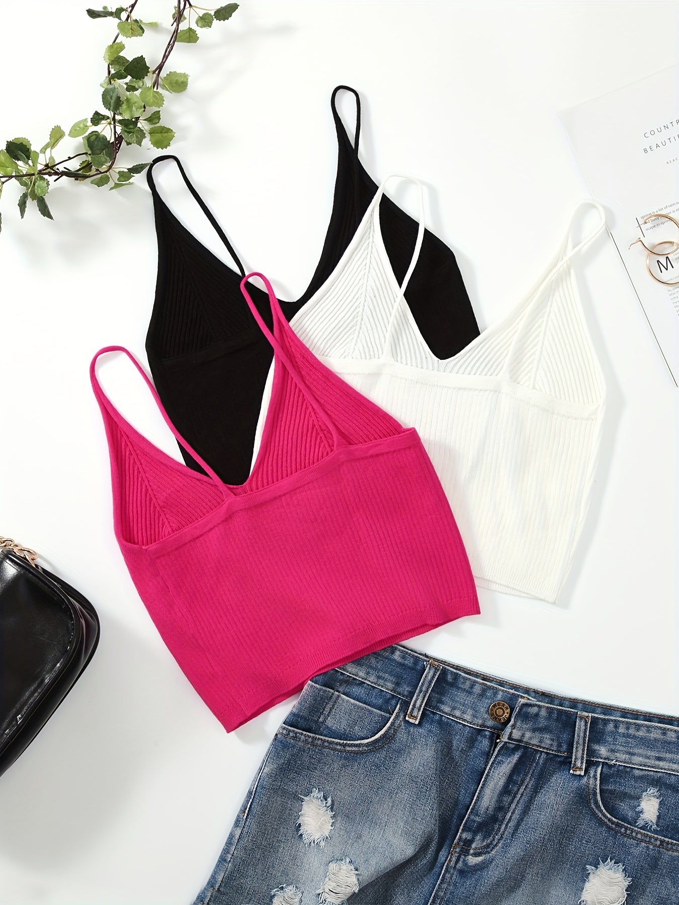Y2K Sexy V neck Crop Cami Tops