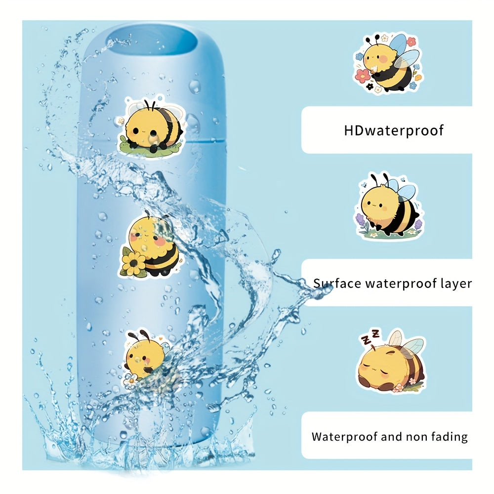 Cute Bee Stickers Set - 52pcs/55pcs - Cartoon Style - Reusable