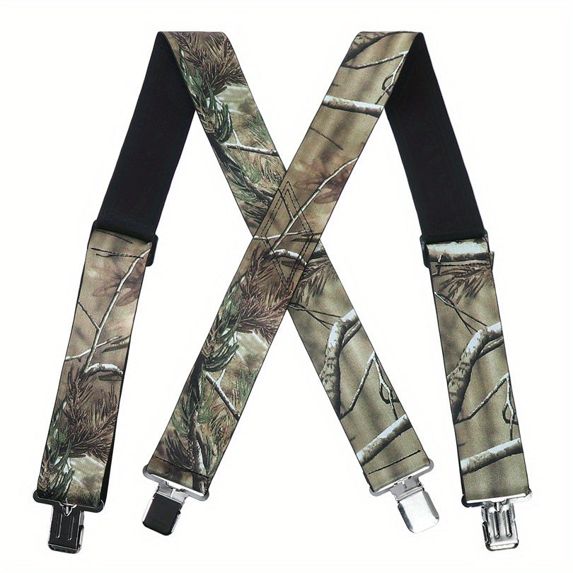 Printed Branch Four Clip Strap Belt For Men