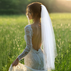 Cathedral Length Ivory Bridal Veil with Comb
