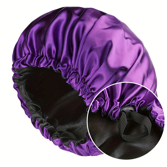 Satin Bonnet Sleep Cap Large Reversible Night Sleeping Turban Hat
