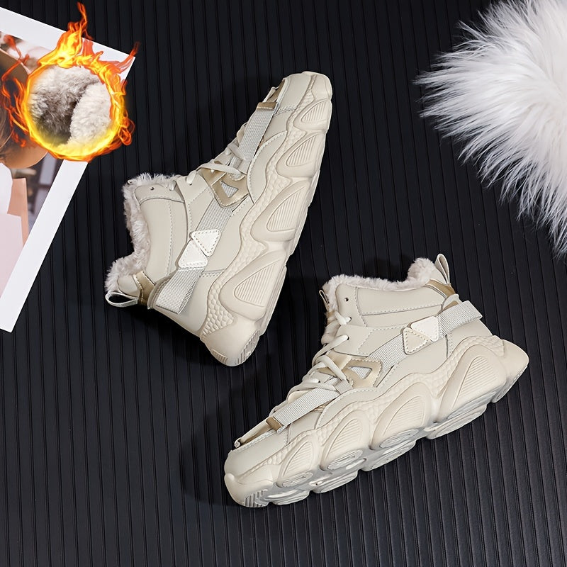 Plush Lined Thermal Furry Chunky Sneakers Casual Fall Winter Shoes