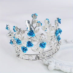 Children's Alloy Round Leaf Rose Flower Crown Headdress
