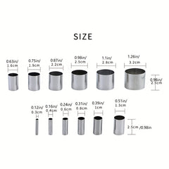 12 PCS Mini Circle Die Cutting Set Stainless Steel Clay Cutter Crafts