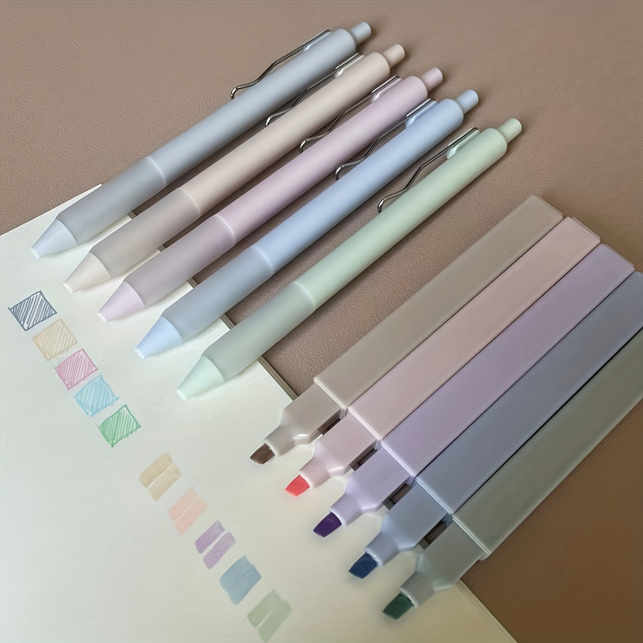 10pcs Pastel Highlighter Pens & Colored Gel Pens Set for Study