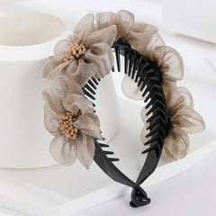 Flower Decor Banana Clip Ponytail Buckle Clip For Girls