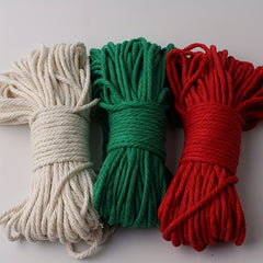 3pc Macrame Cord Christmas Decor Cotton Threads DIY Christmas Tree Ornaments