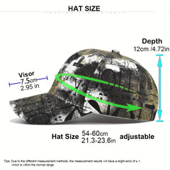 Vintage Graffiti Print Baseball Cap Casual Hip Hop Dad Hat Adjustable Sunscreen