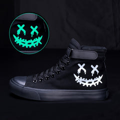 Boys Luminous High Top Sneakers Non slip Skateboard Shoes