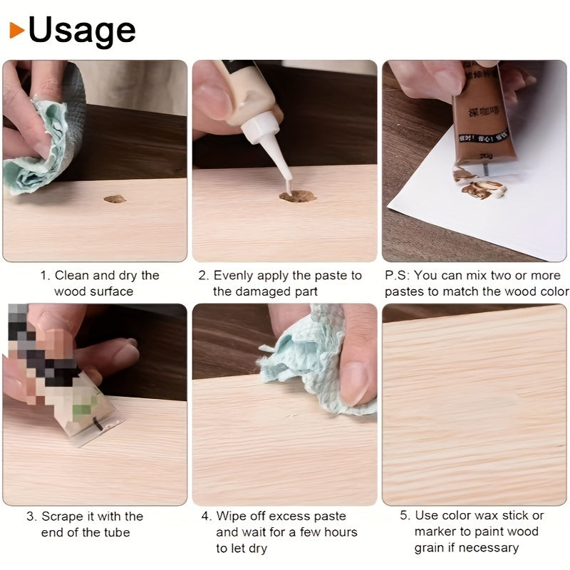 6pcs Wood Door Furniture Repair Paste Floor Repair Material