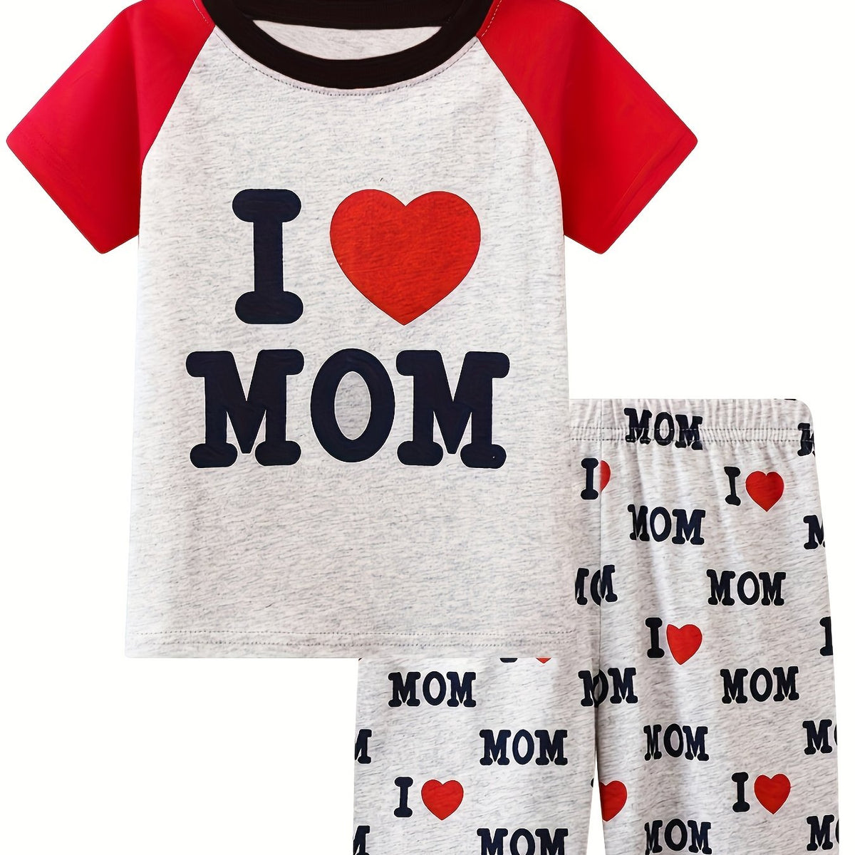 Boys Mom Pajamas Set Short Sleeves Cozy Casual Kids Clothes