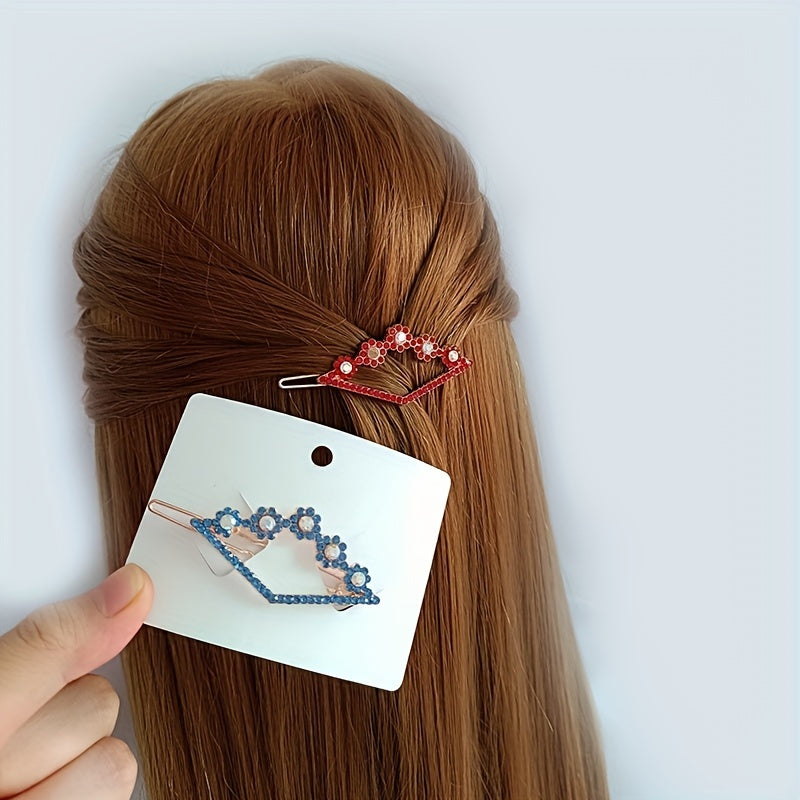 6pcs Rhinestone Hair Clip Alloy Hair Barrette Women Girls Hair Accessories