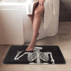 Halloween Rock Skull Washable Floor Mat Entrance Balcony Porch Stain-resistant