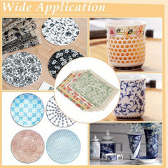 6 Pack Flower Pattern Ceramic Decals 53x38cm Pottery Clay Transfer Kit