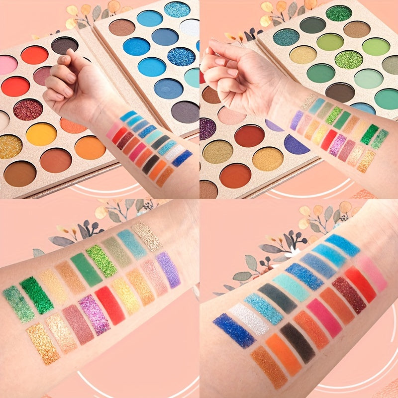 Multicolor Velvet Texture Eyeshadow Palette High Pigment Matte Shimmer Finish