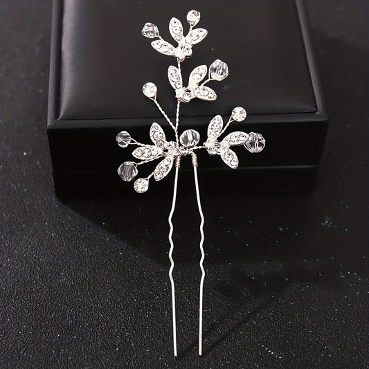 Rhinestone U-Shaped Hair Pins for Bride