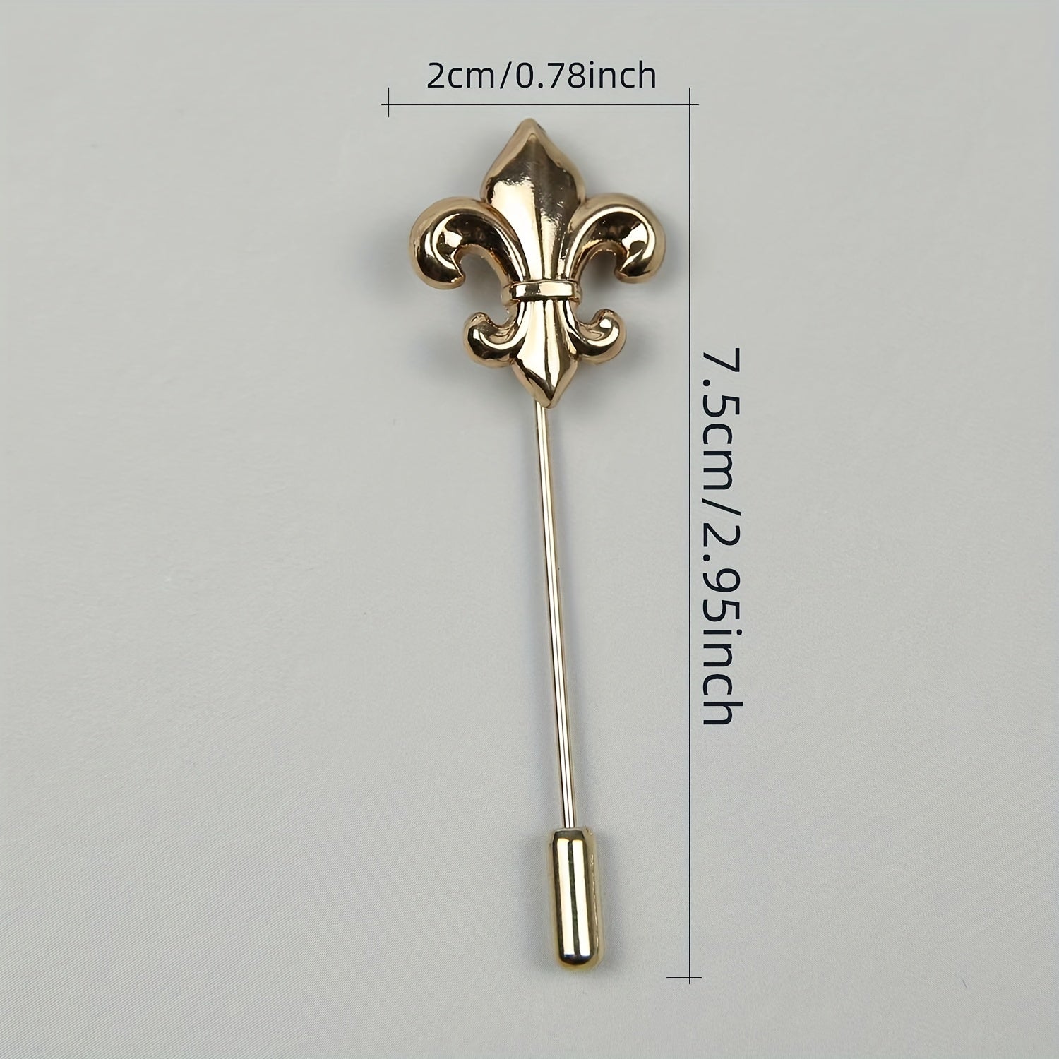 Vintage Military Style Flower Brooch Long Pin for Men