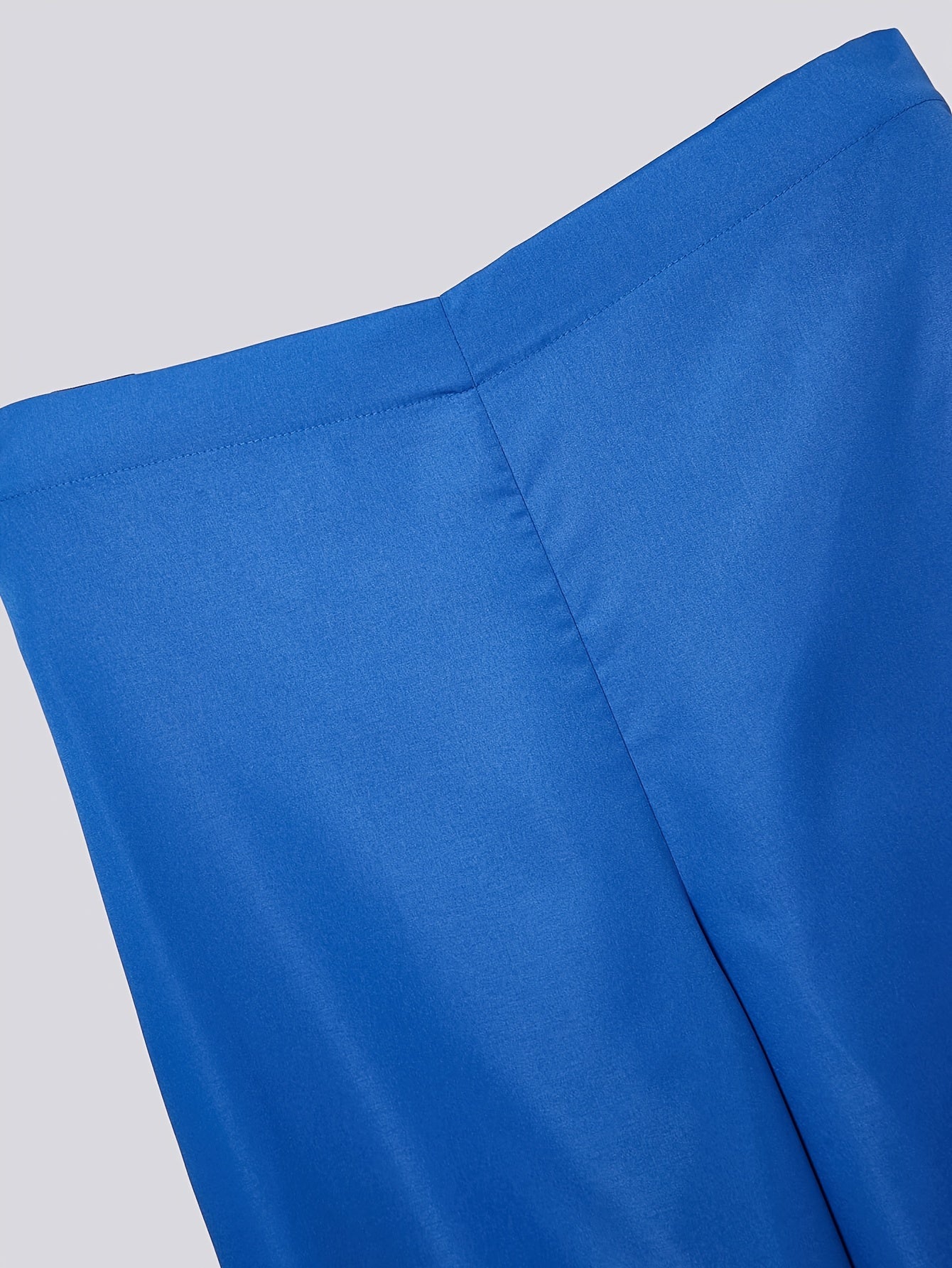  Solid High Rise Wide Leg Trousers