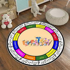 Musical Note Round Carpet for Children's Room
