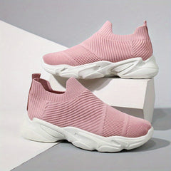 Women's Textured Knitted Socks Shoes Slip On Casual Sneakers