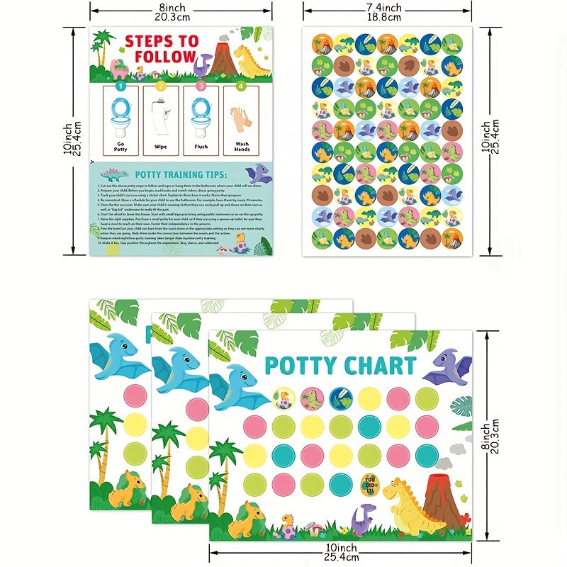 Dinosaur Potty Training Chart for Kids - Motivate & Reward Success