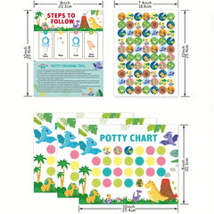 Dinosaur Potty Training Chart for Kids - Motivate & Reward Success