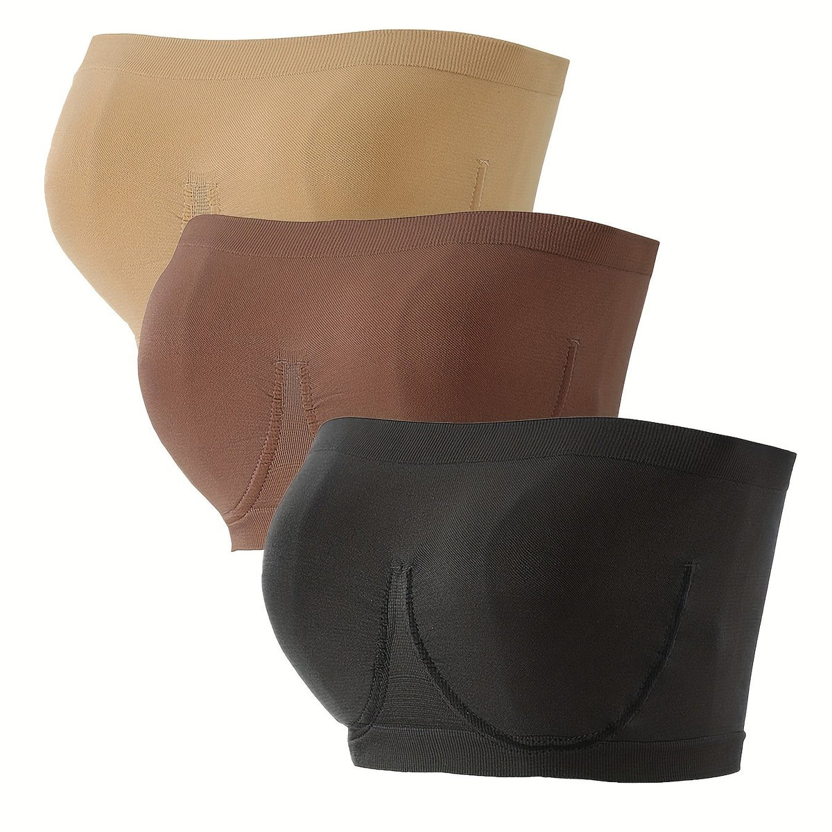 3pcs Seamless Bandeau Bras Soft Stretch Everyday Bra Women's Lingerie