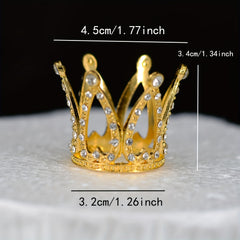 Mini Crown Cake Topper Tiara for Baby Shower Birthday Wedding Party