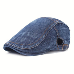 Unisex Distressed Denim Beret Painter Cap Vintage Newsboy Hat