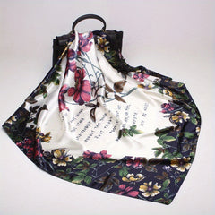 Large Satin Square Scarf Bandana Classic Print