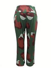  Camo Print High Waist Tummy Control Trousers