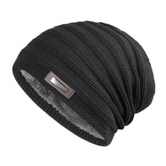 Men's Winter Warm Fleece Knit Hat Outdoor Pullover Cap