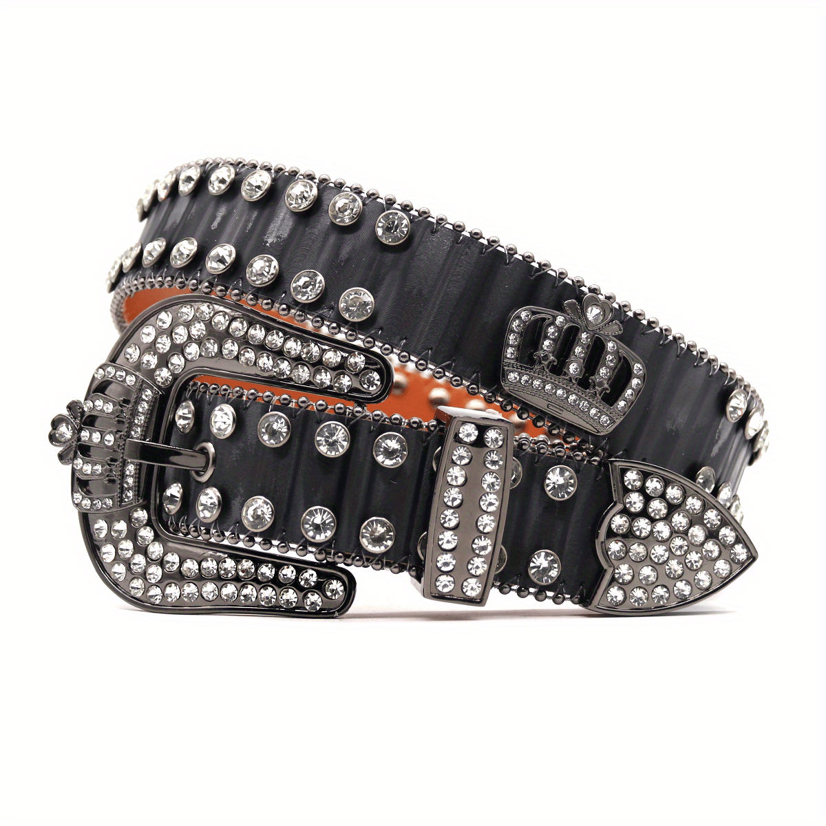 Rhinestones Crowns Straps Unisex Punk Trousers Belt