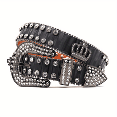 Rhinestones Crowns Straps Unisex Punk Trousers Belt