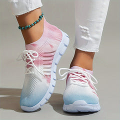 Breathable Flying Woven Shoes Soft Sole Lightweight Non Slip Running Shoes