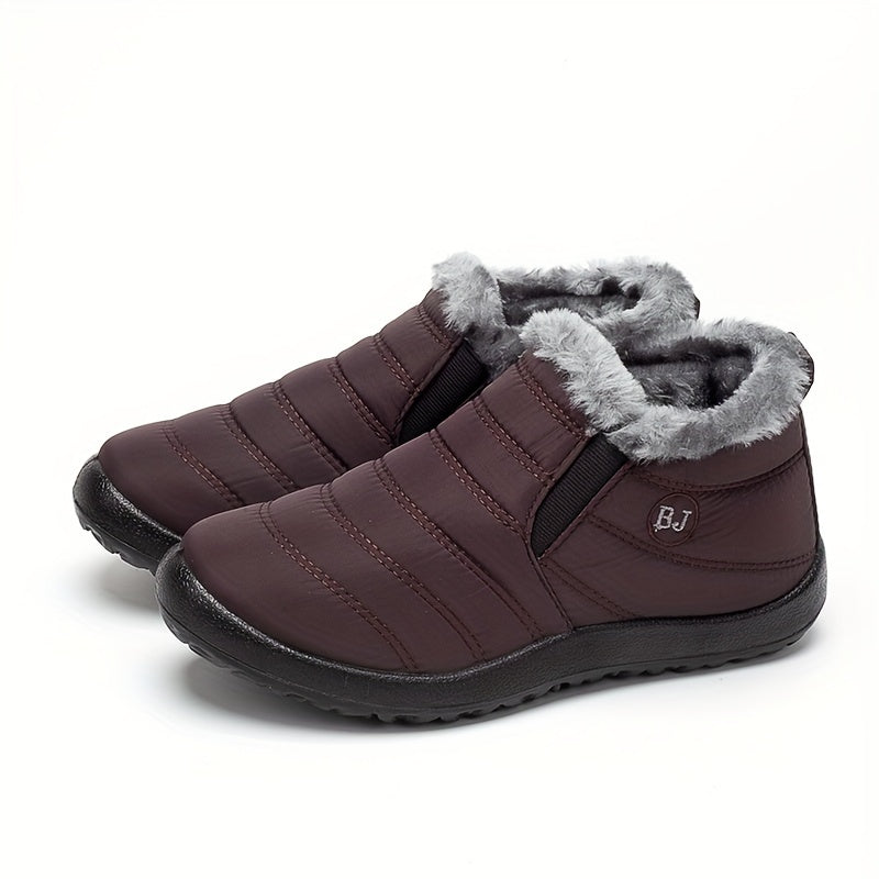 Women's Waterproof Medium Tube Snow Shoes Non-slip Warm Hiking Shoes