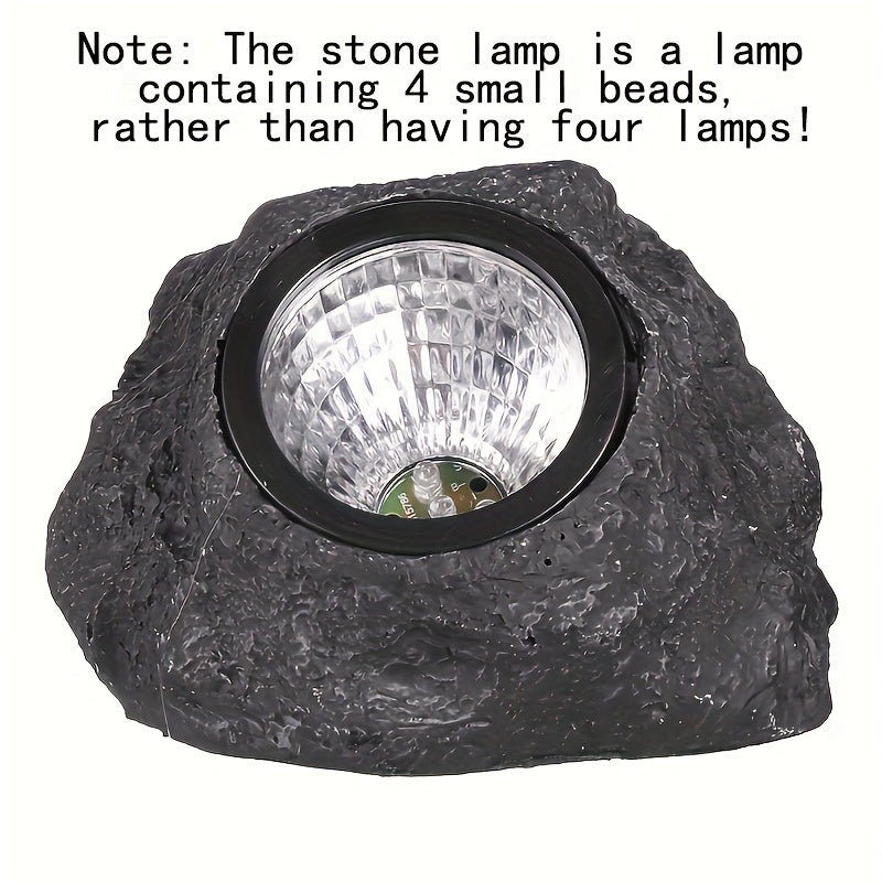 Solar Step Light Faux Stone Spotlights Waterproof Outdoor Decoration