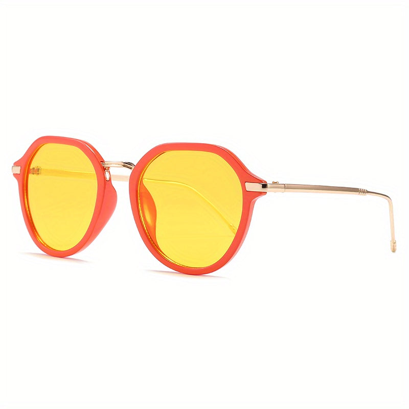 Vintage Thin Round Frame Sunglasses Women's Candy Glasses