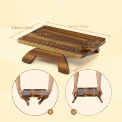 Bamboo Sofa Arm Tray Table Swivel Legs Foldable Rectangular Sofa Arm Tray
